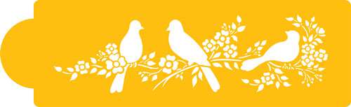 Love Birds Side Cake Stencil - Click Image to Close